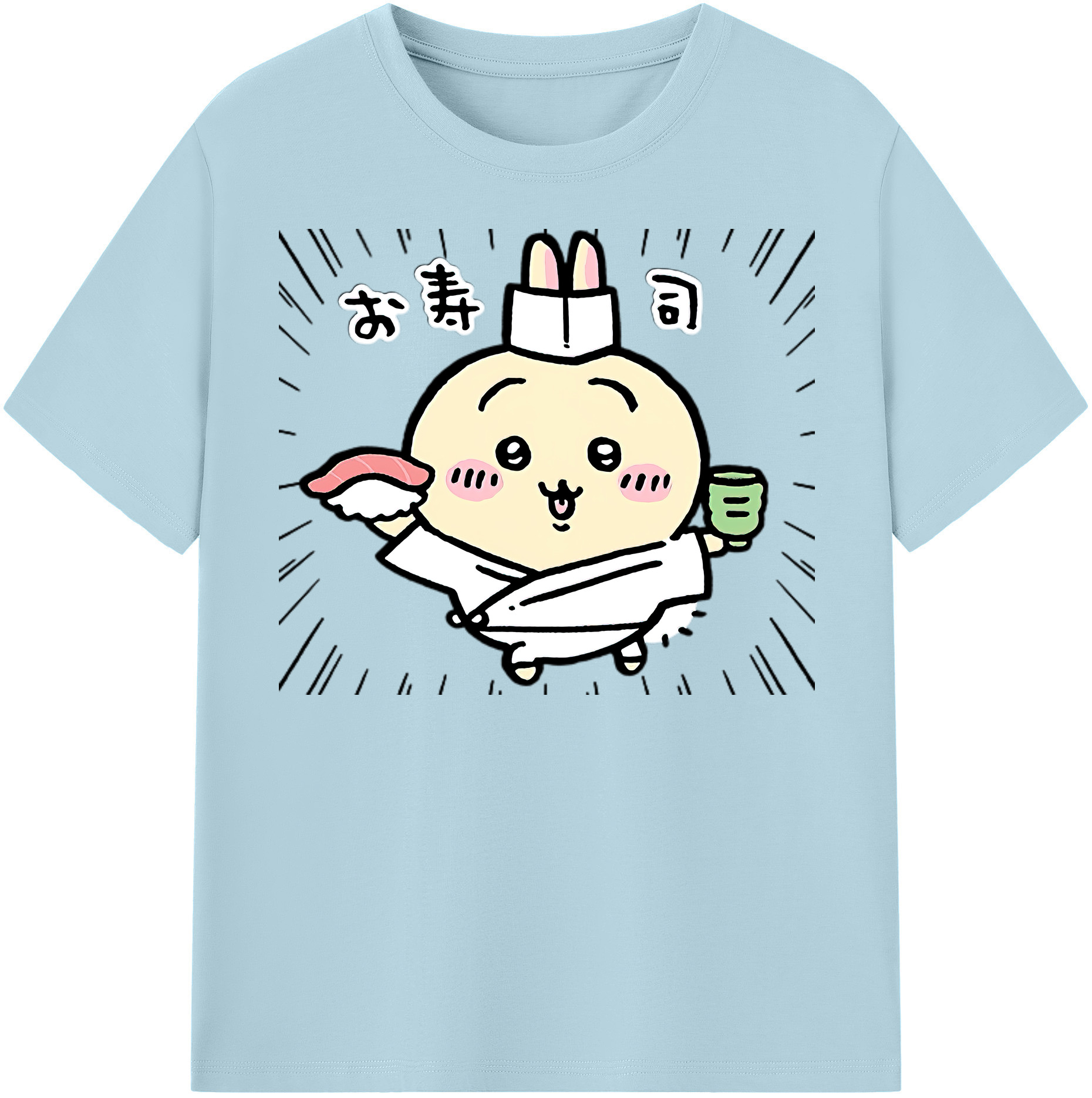 （画像用） ちいかわ うさぎ Chii-kawa usagi 綿100％半袖Tシャツ（フロントプリント）